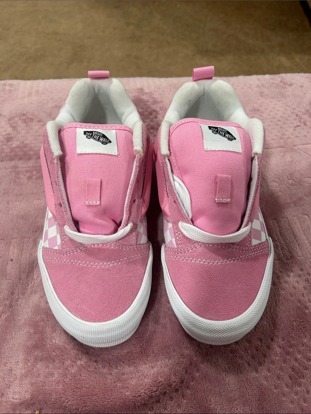 Vans Kids Pink & White Checkerboard High-Top Sneakers